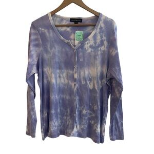 Social Scene Purple Tie Dye Cardigan Plus Size Sweater NWT